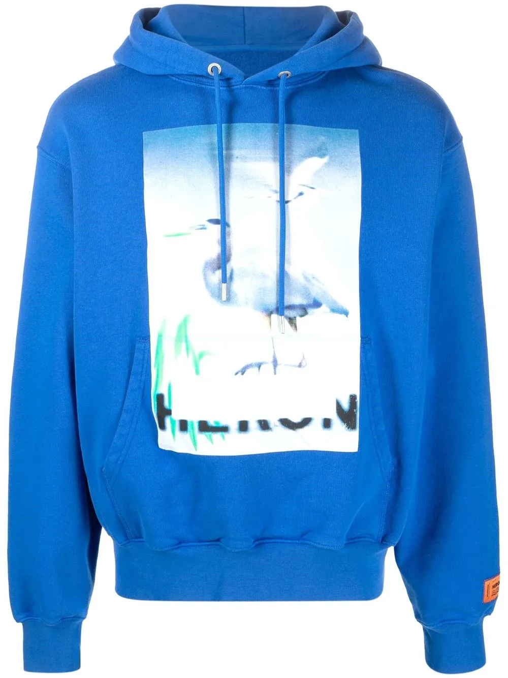 Shop Heron Preston Censored Heron-print Hoodie In Blue