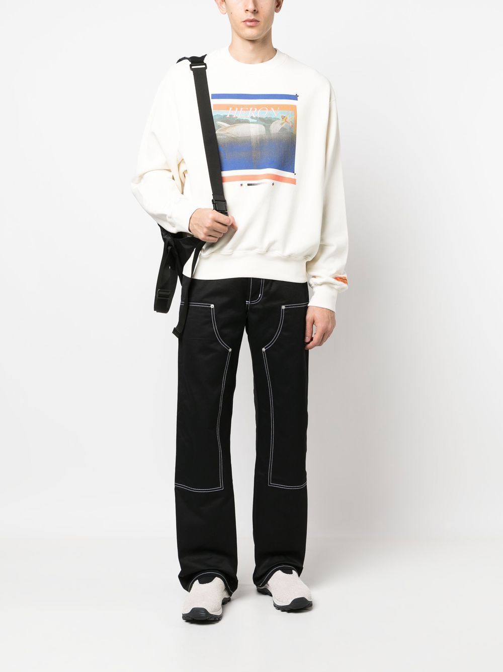 Shop Heron Preston Misprinted Graphic-print Sweatshirt In White