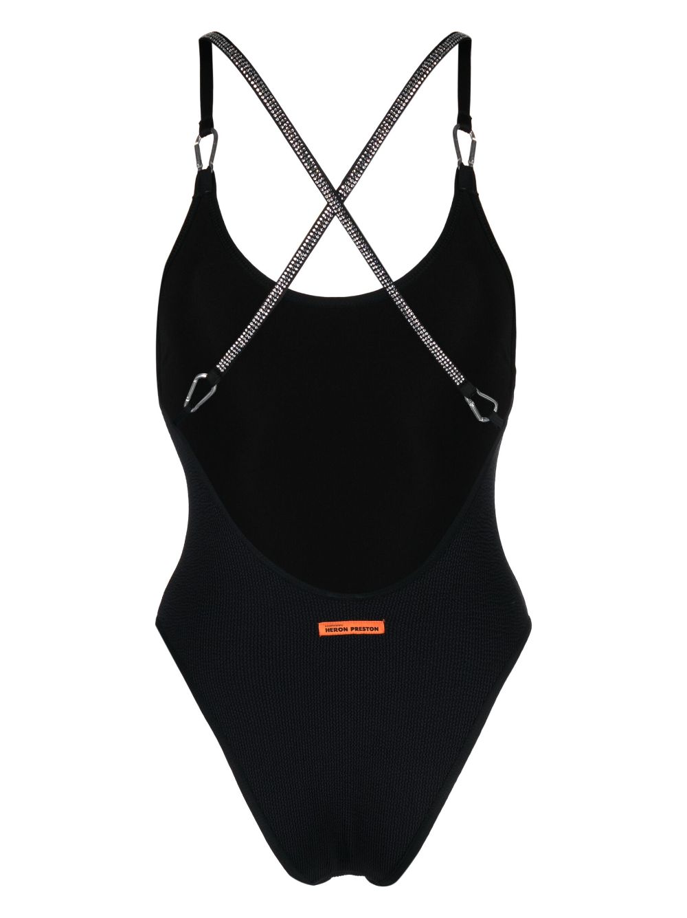 Shop Heron Preston Rhinestone-embellished Swimsuit In Black