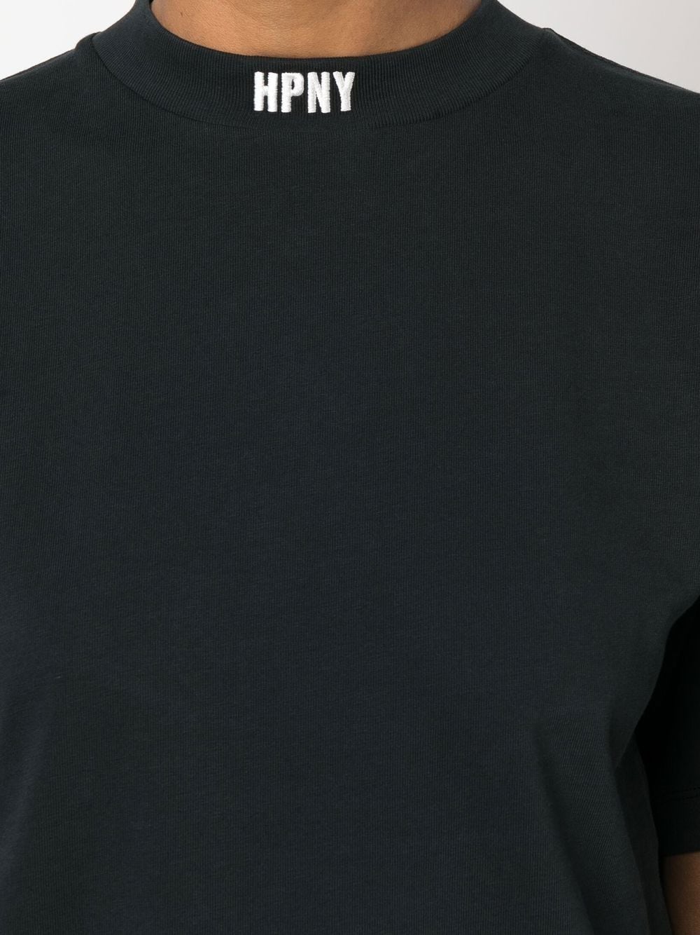 Shop Heron Preston Logo-embroidered Organic Cotton T-shirt In Black