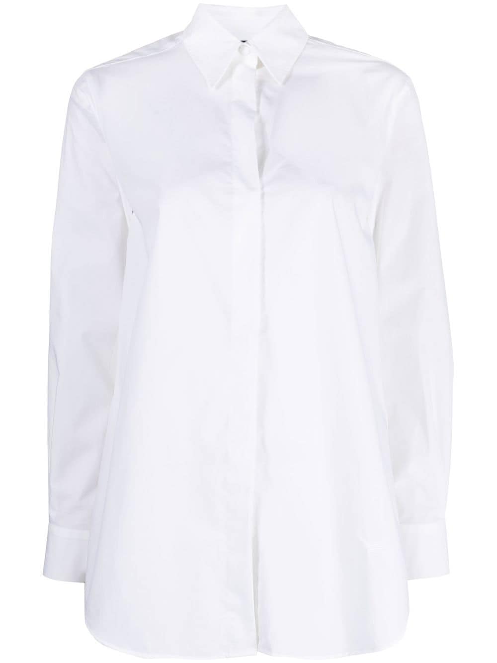 Emporio Armani Long-sleeve Poplin Shirt In White