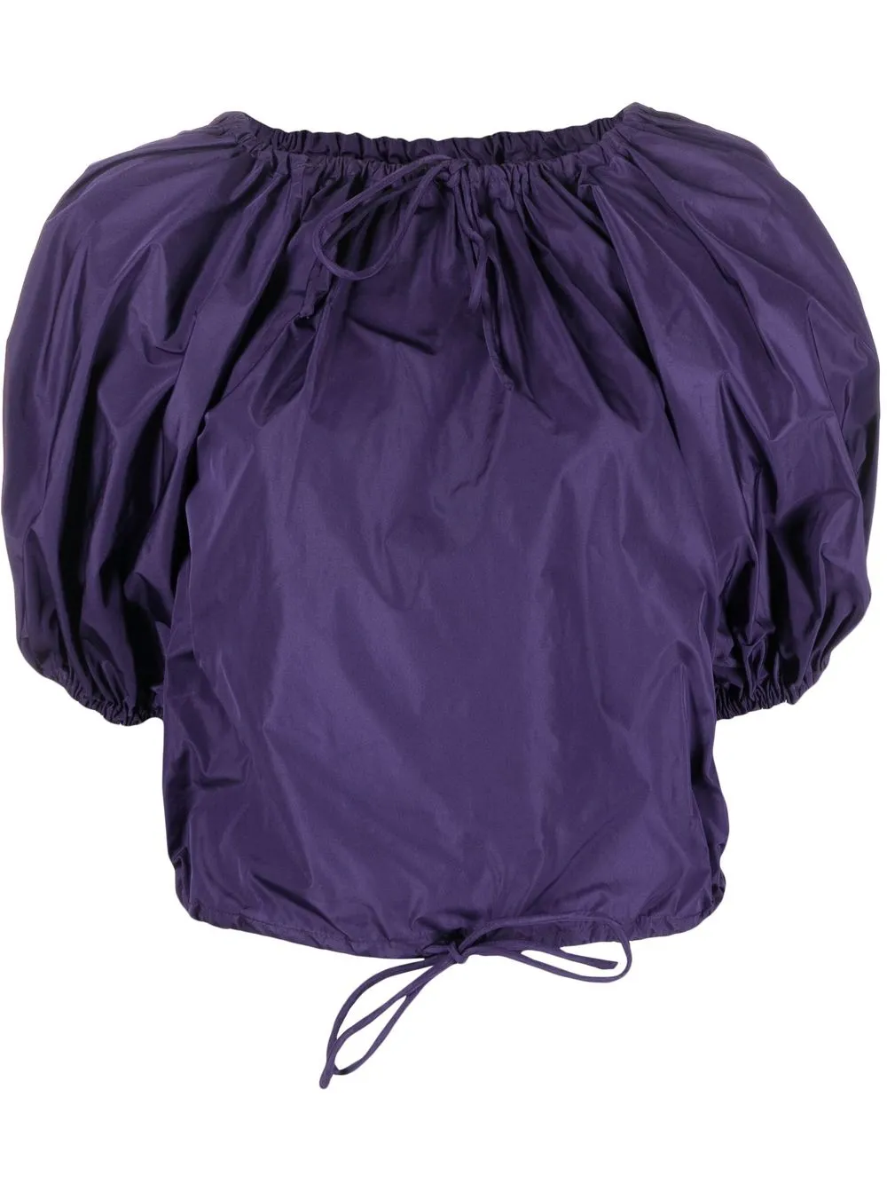 

Emporio Armani puff-sleeve drawstring blouse - Purple