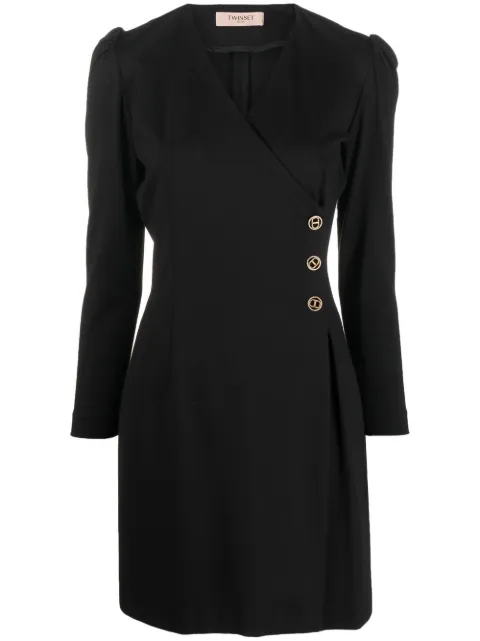 TWINSET vestido cruzado manga larga