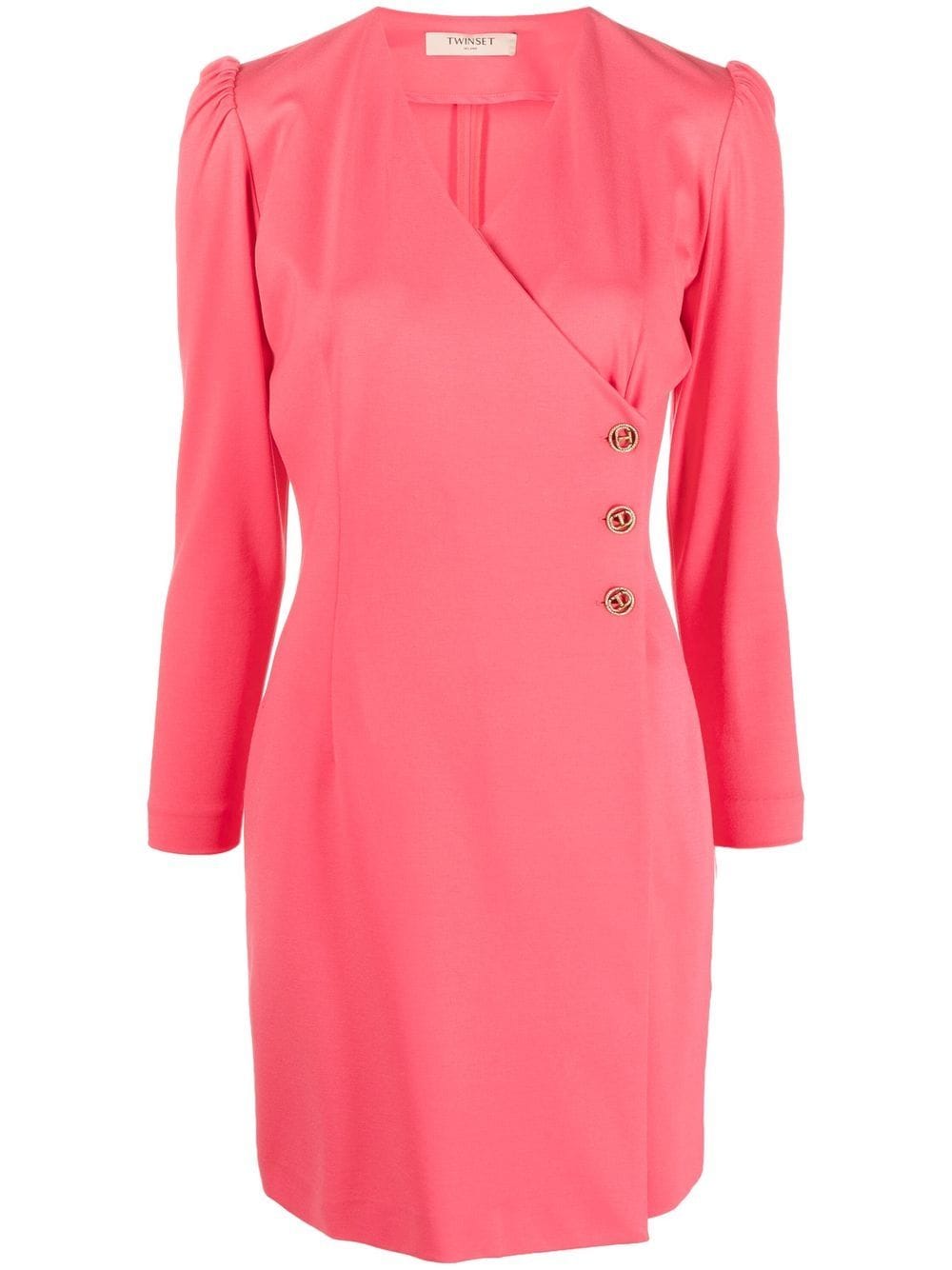 Twinset V-neck Minidress In Pink