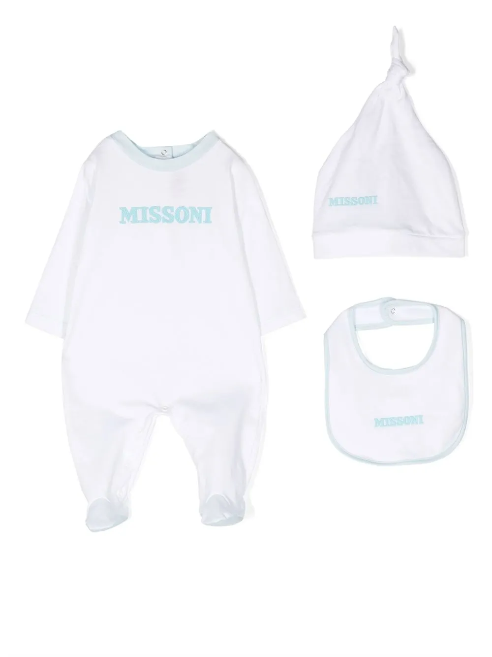 

Missoni Kids logo-print babygrow set - White