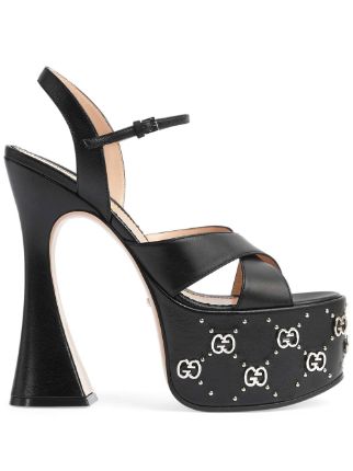 Gucci crossover-strap Platform Leather Sandals - Farfetch