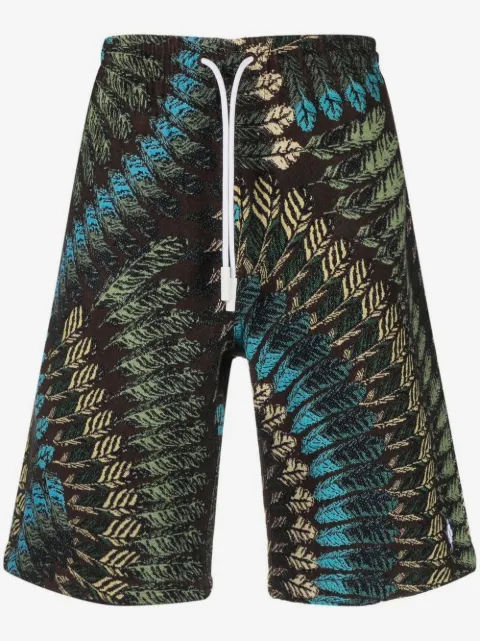 COUNTY OF MILAN shorts rectos con estampado de pluma