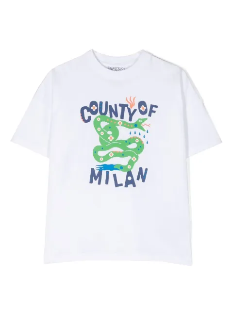 Marcelo Burlon County Of Milan Kids snake print short-sleeve T-shirt