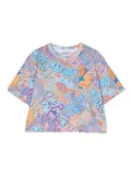 Marcelo Burlon County Of Milan Kids all-over logo print cropped top - Blue