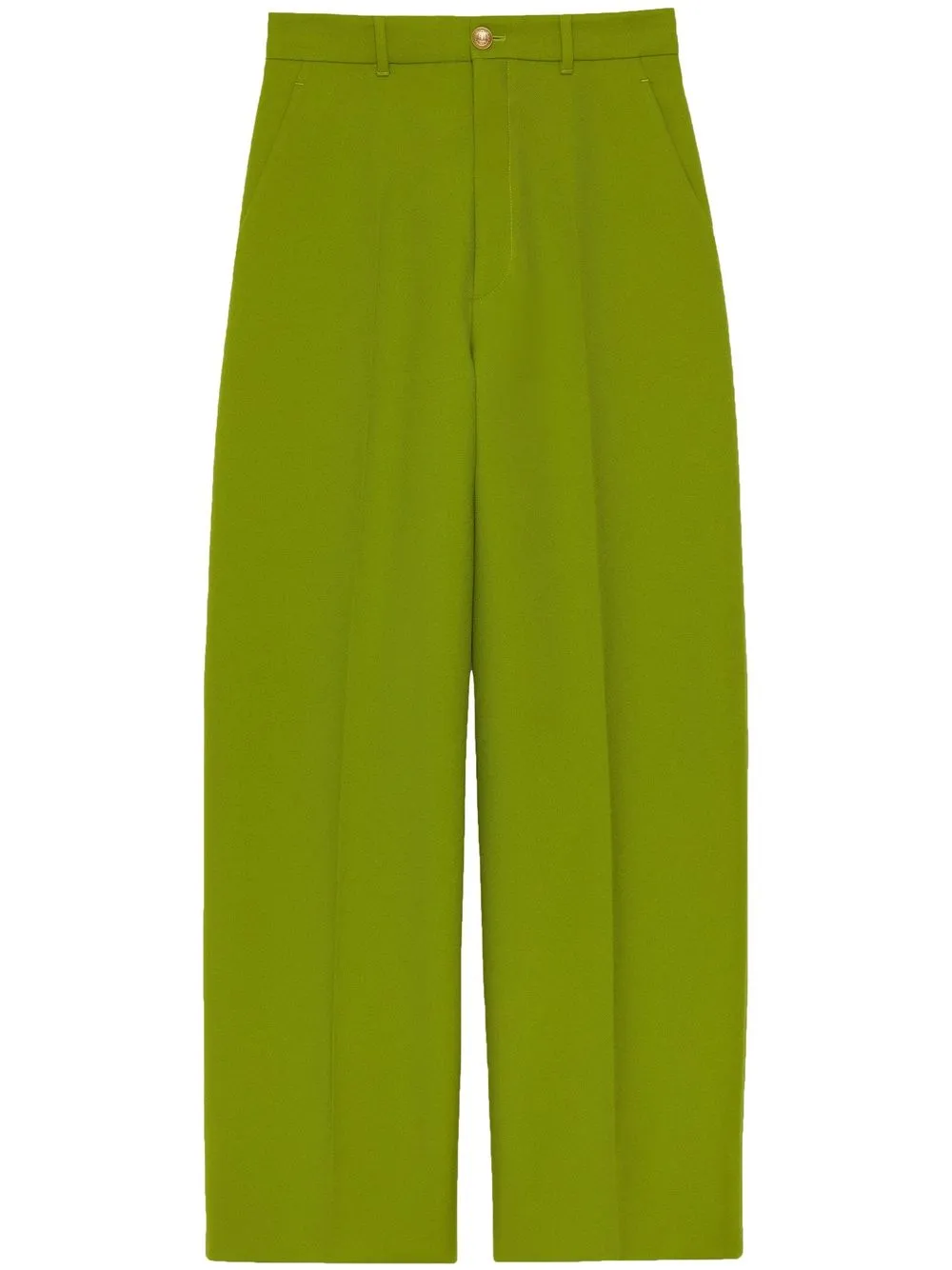 Gucci High-waisted Wide-leg Trousers In Grün