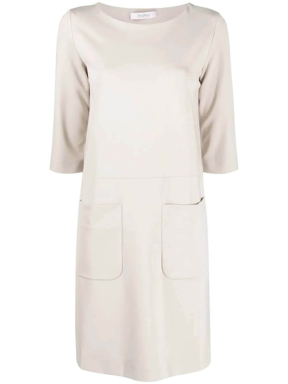 Max Mara patch-pocket shift dress - Neutrals