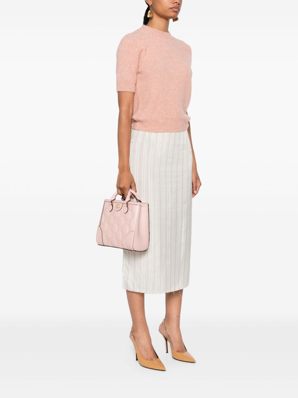 Gucci small GG matelassé top-handle bag - Pink