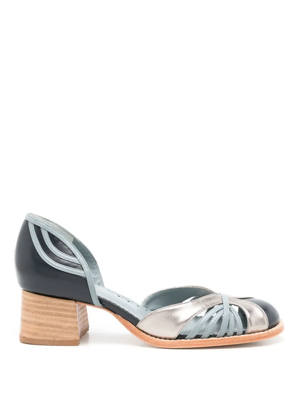 Sarah Chofakian Elaine 35mm colour-block pumps Blue