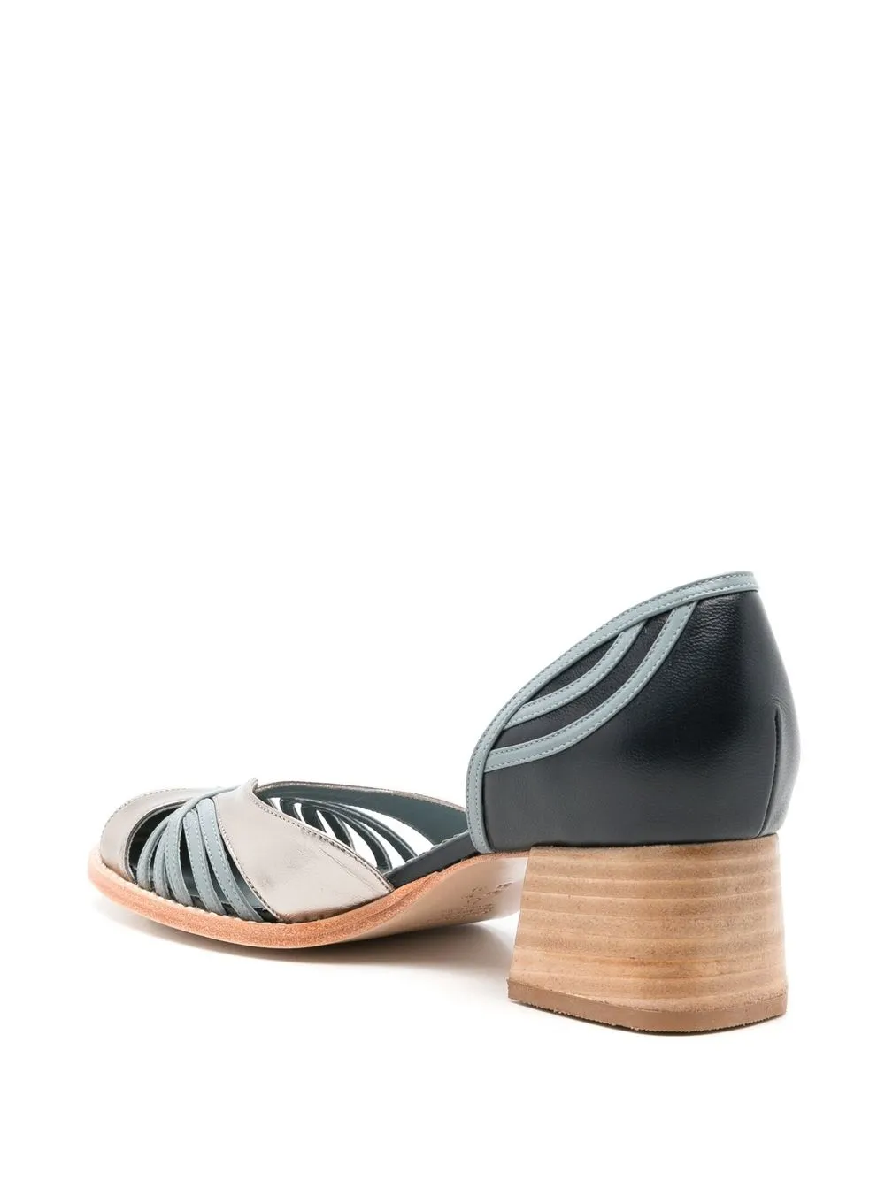 Sarah Chofakian Elaine 35mm colour-block pumps Blue