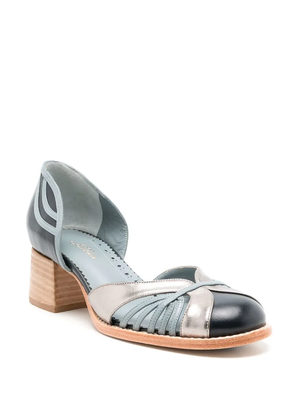 Sarah Chofakian Elaine 35mm colour-block pumps Blue