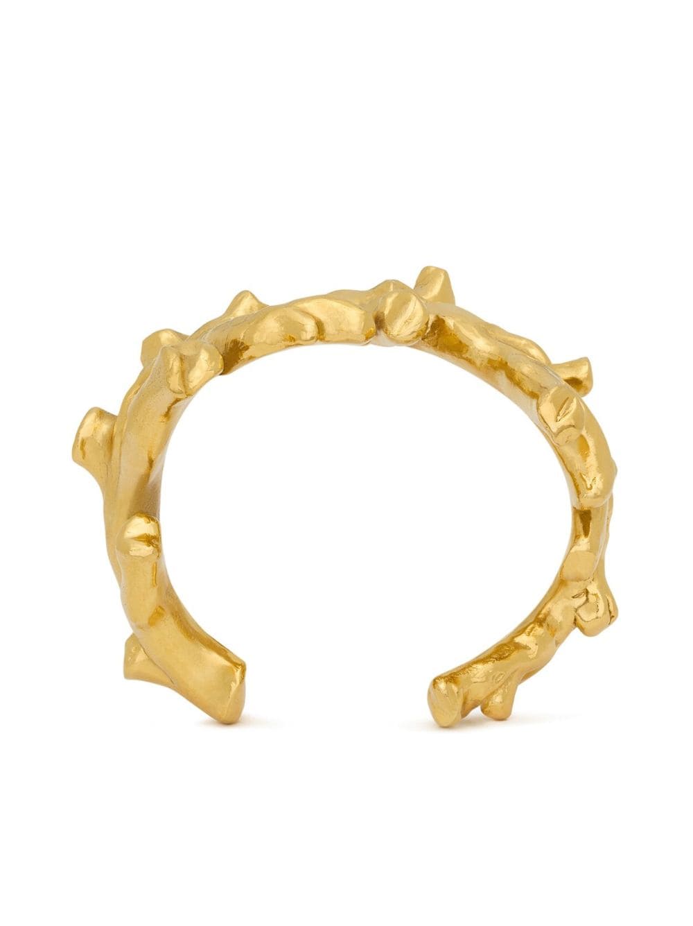 Shop Saint Laurent Coral-shape Polished Bracelet In Gold