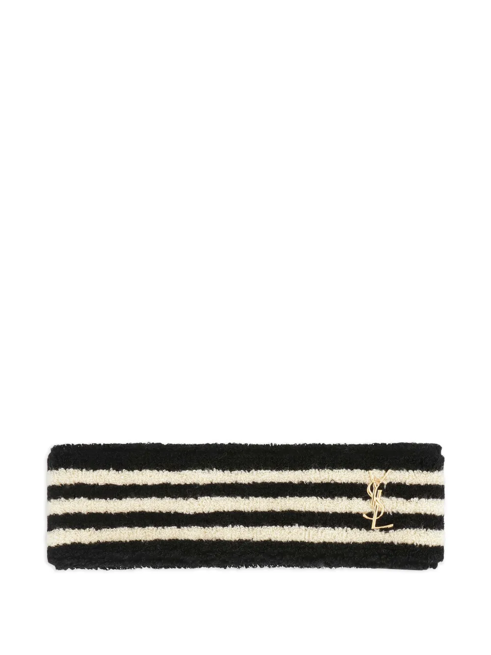 Saint Laurent logo-plaque stripe-detailing headband | Black | Image 1