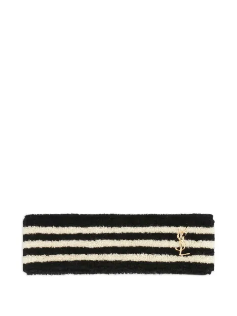 Saint Laurent logo-plaque stripe-detailing headband
