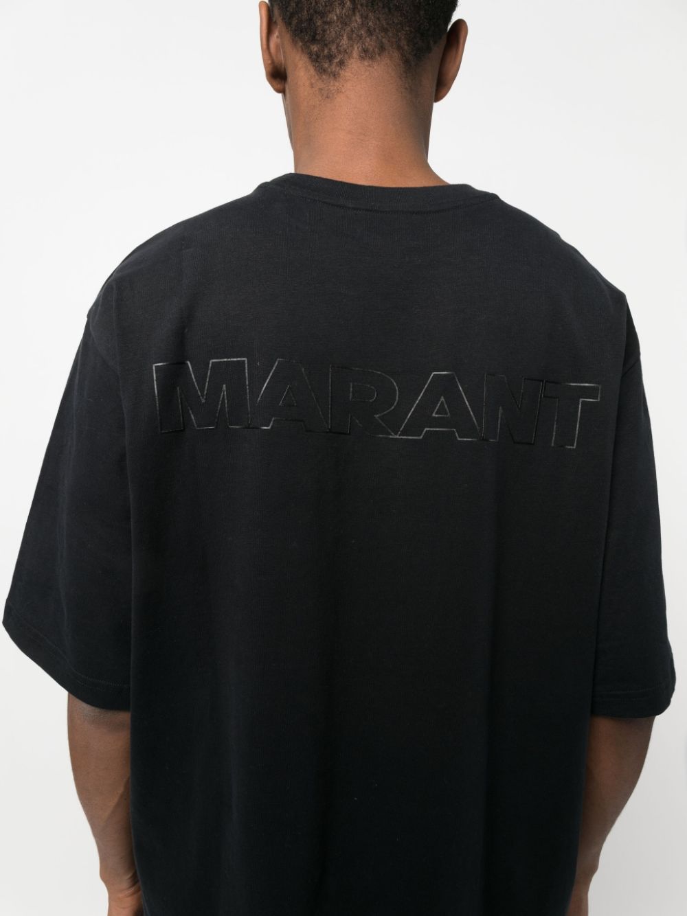 Shop Isabel Marant Logo-print Cotton T-shirt In Black