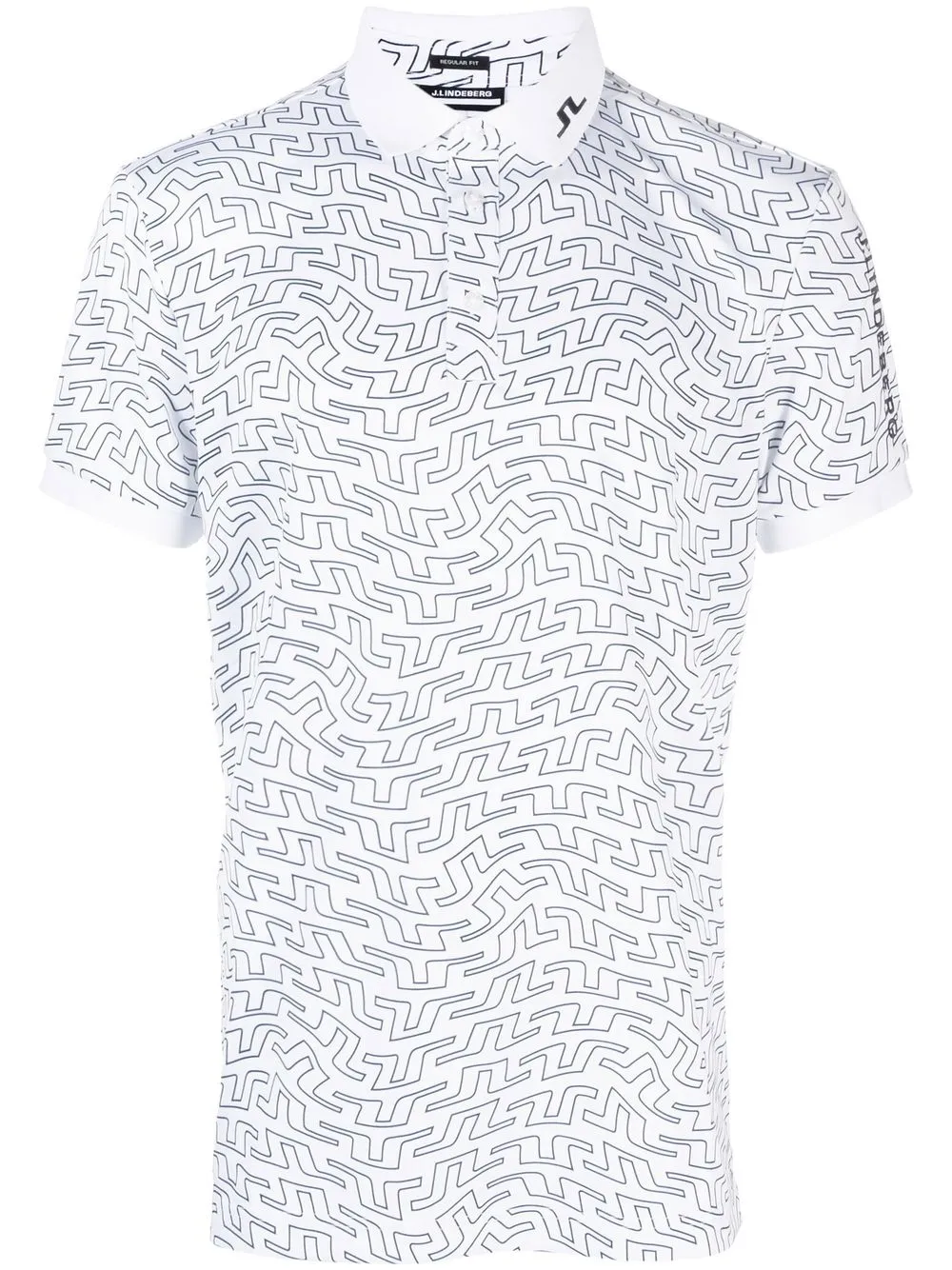 

J Lindeberg Tour Tech swirl-print polo - White