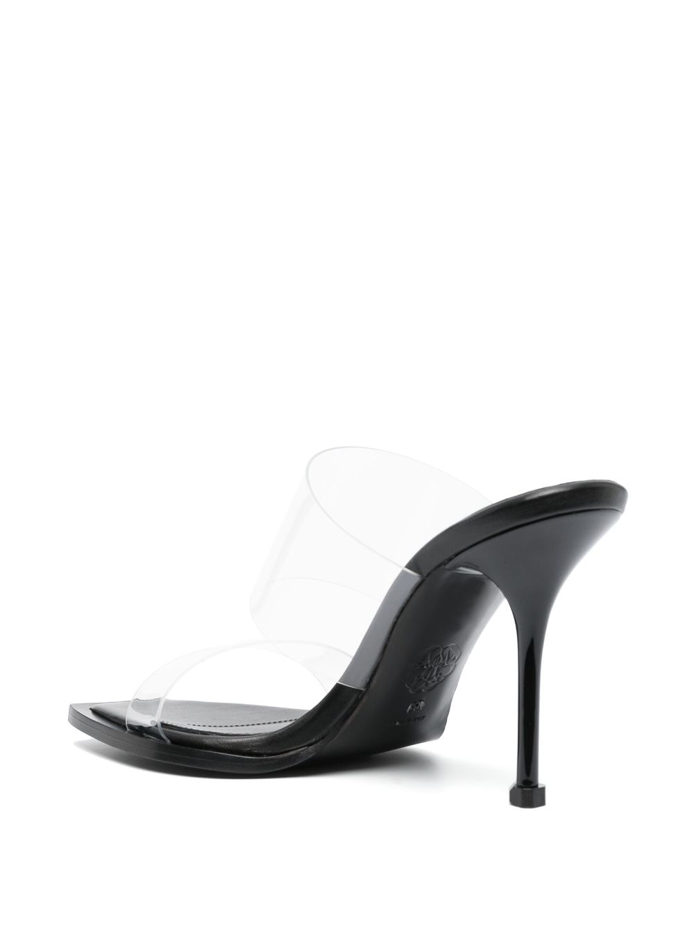 Shop Alexander Mcqueen 100mm Double-strap Mules In Black