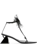 Nensi Dojaka flower-detail 75mm sandals - Black