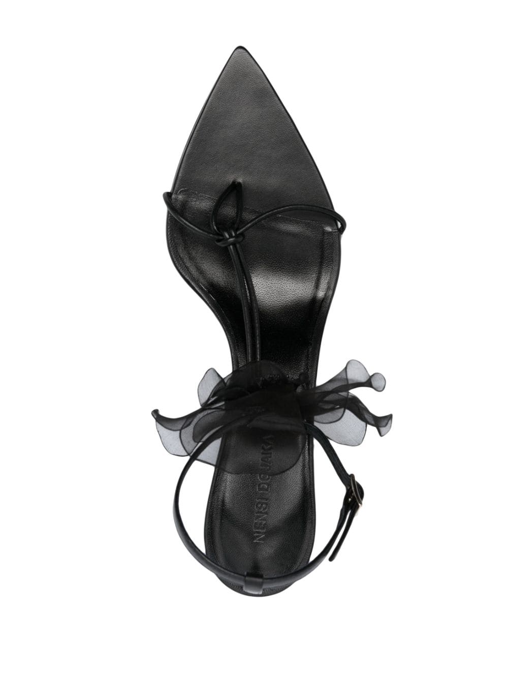Shop Nensi Dojaka Flower-detail 75mm Sandals In Black