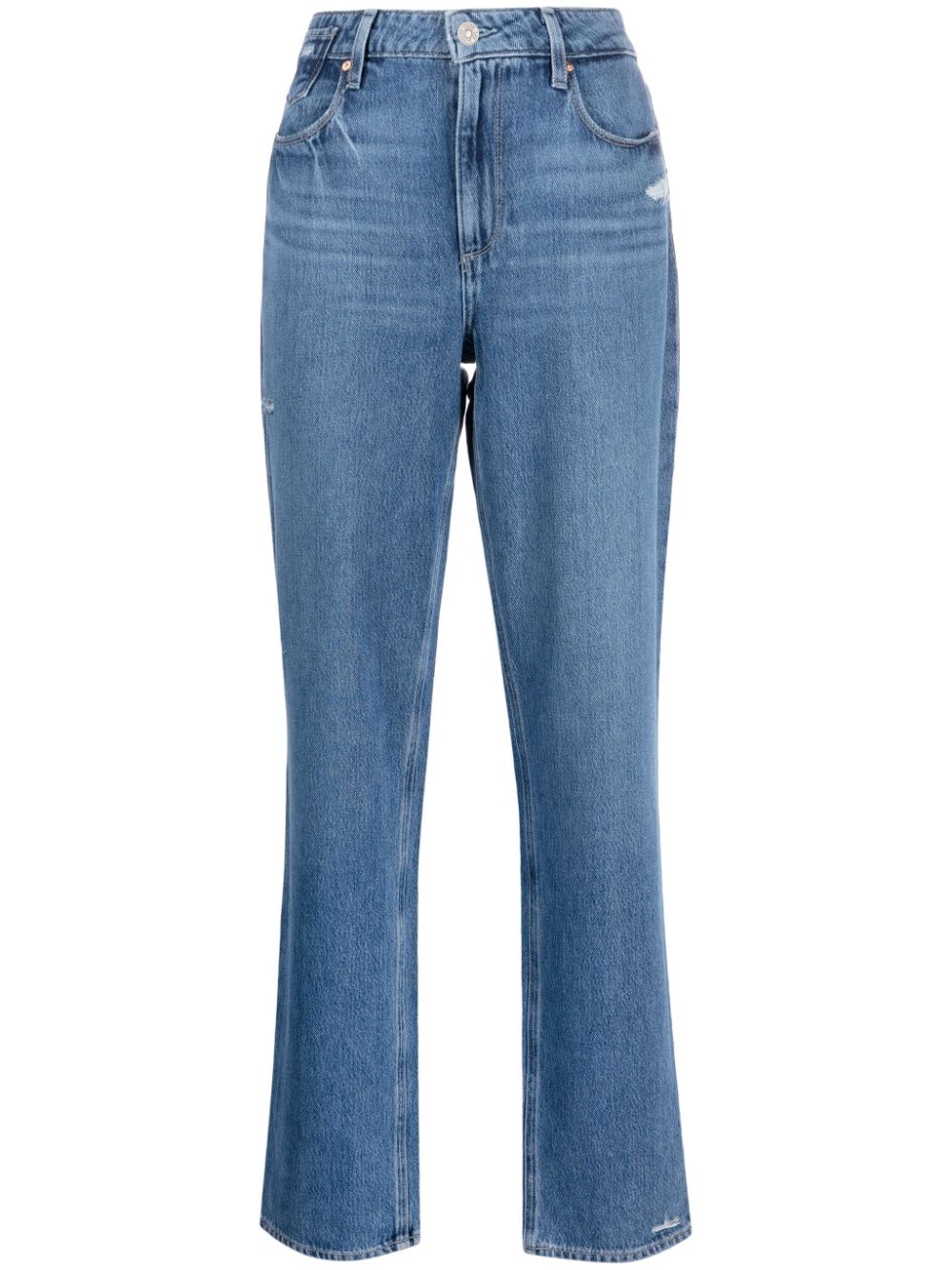 Paige Mid-rise Straight-leg Jeans In Blau