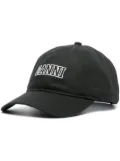 GANNI logo-embroidered cotton baseball cap - Black