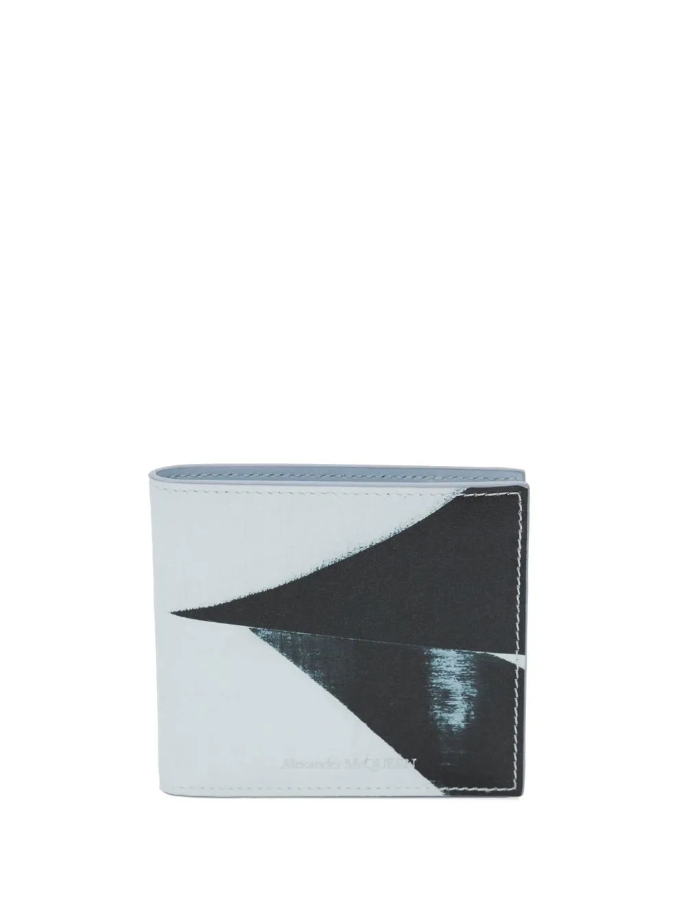 

Alexander McQueen 8CC painterly-print wallet - White