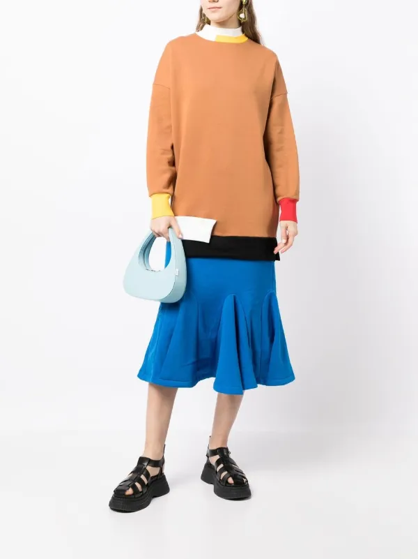 Enfld colour-block jersey-knit Dress | Brown | FARFETCH BN