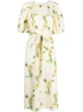 Oroton puff-sleeved long dress - Yellow