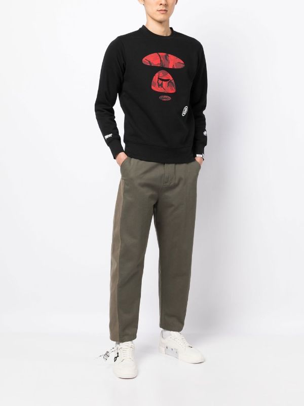 AAPE BY *A BATHING APE® logo-print Crew Neck Sweater - Farfetch