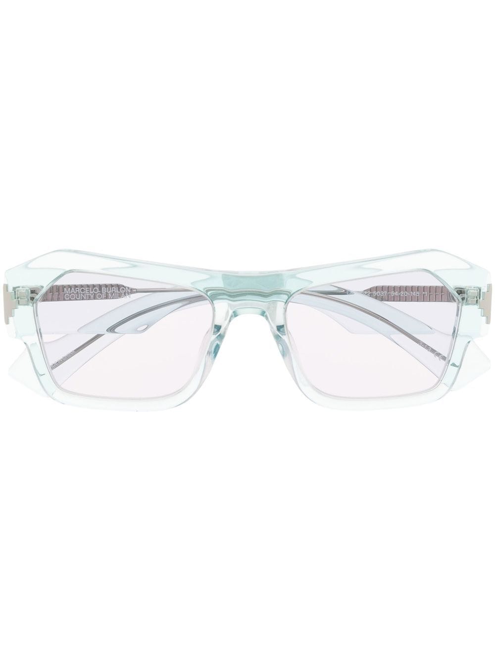 Marcelo Burlon County Of Milan Cardo Rectangle-frame Sunglasses In Blau