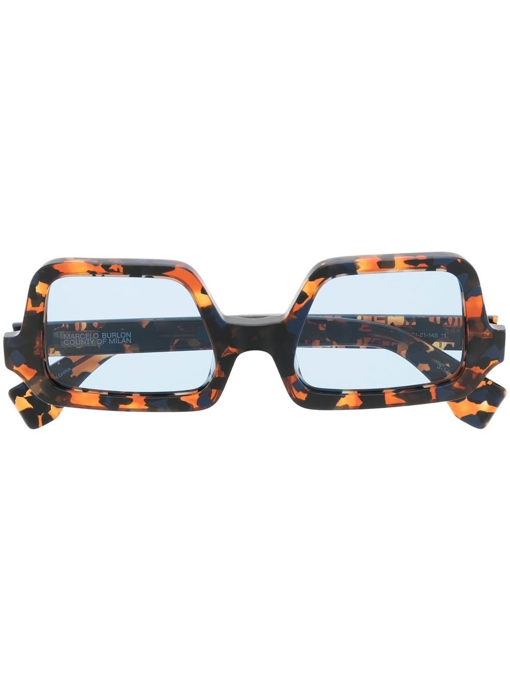 Marcelo Burlon County Of Milan Solidago Square-frame Sunglasses In Havana Blue