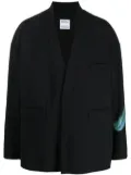 Marcelo Burlon County of Milan feather-print kimono-inspired blazer - Black