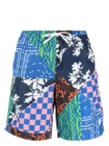 Marcelo Burlon County of Milan patchwork-print swim shorts - Blue