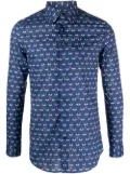 ETRO graphic-print long-sleeve shirt - Blue