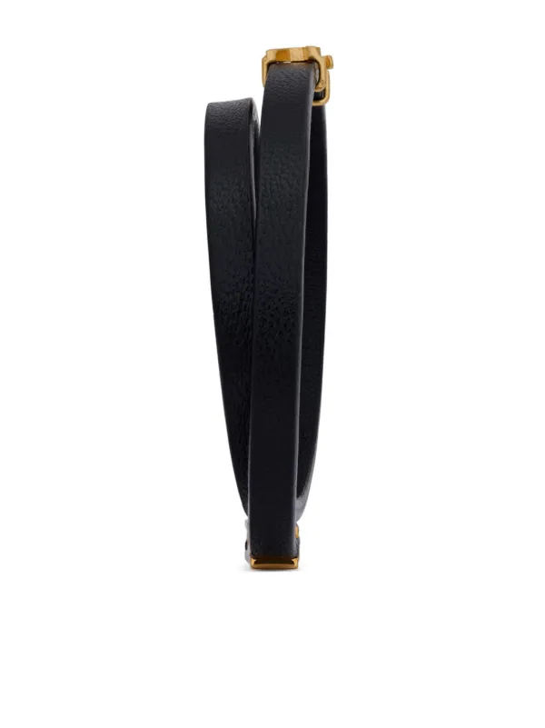 Saint Laurent レザーブレスレット | ブラック | FARFETCH JP