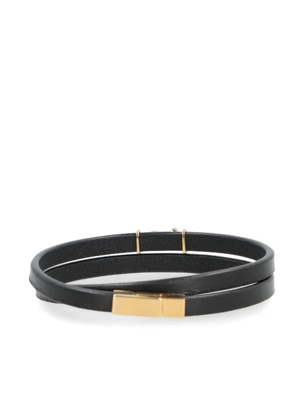 Saint Laurent レザーブレスレット | ブラック | FARFETCH JP