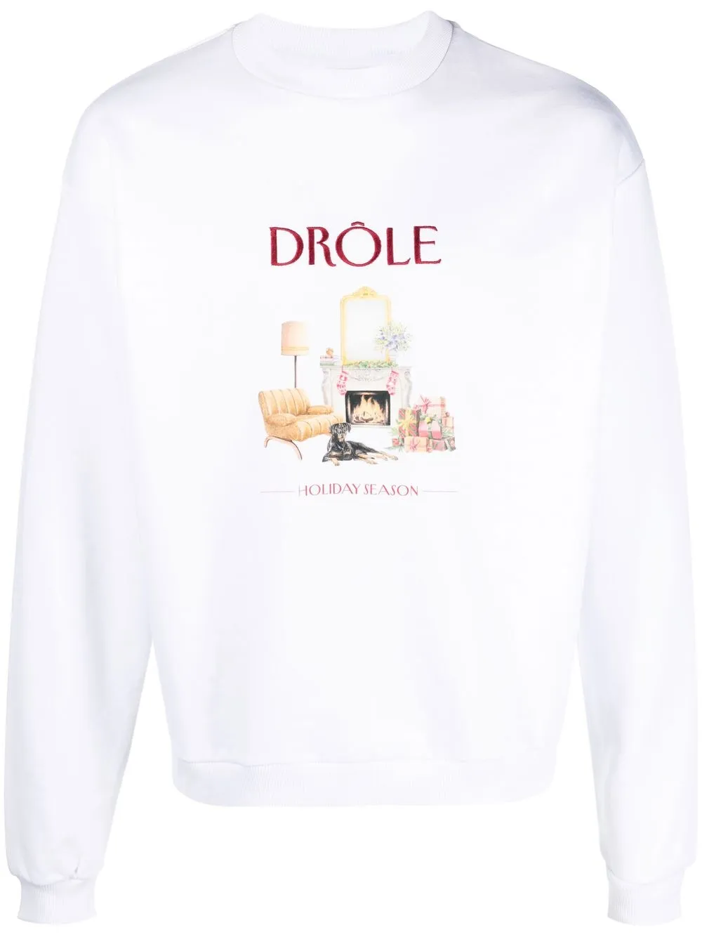 

Drôle De Monsieur sudadera con ilustración estampada - Blanco