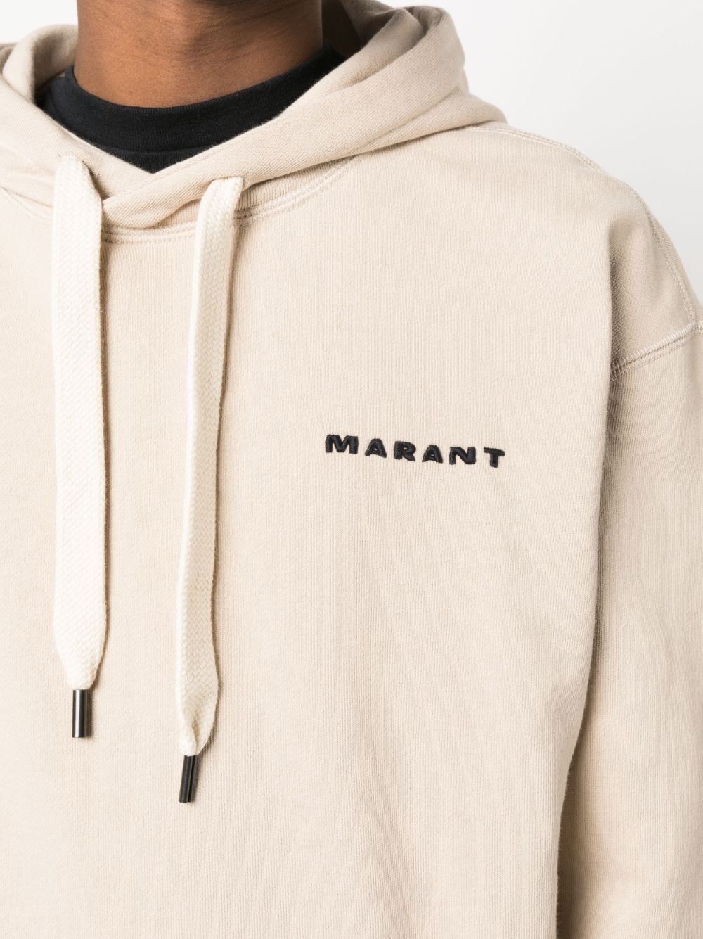 Shop Marant Logo-print Hoodie In Neutrals