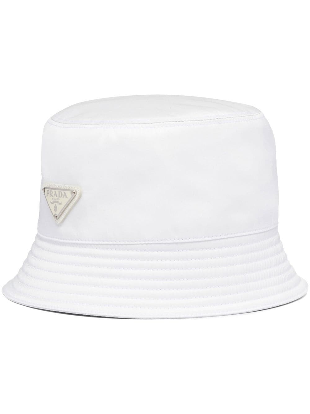 Shop Prada Triangle-logo Bucket Hat In Weiss