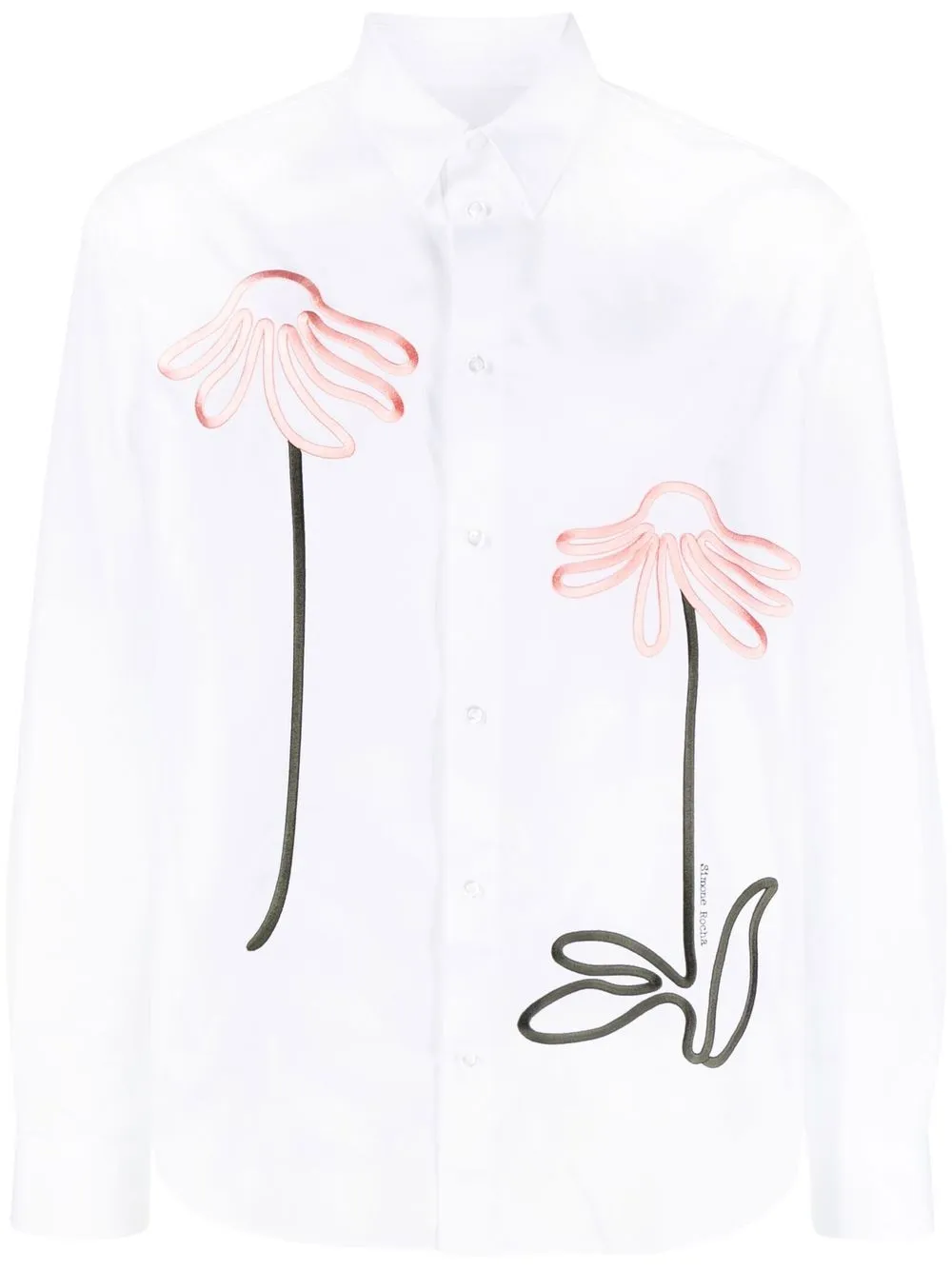 

Simone Rocha floral-embroidered long-sleeve shirt - White