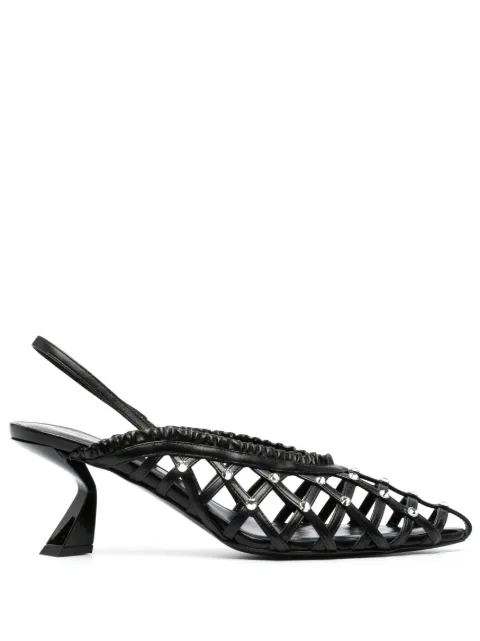 Nensi Dojaka crystal-embellishment 75mm slingback pumps