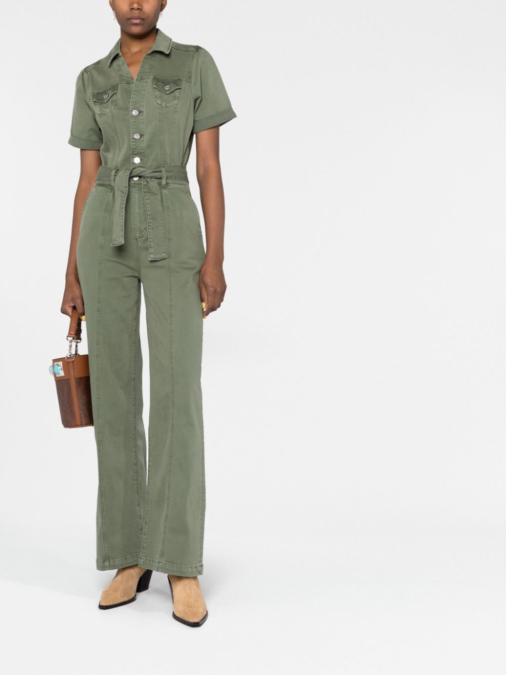 PAIGE Jumpsuit met ceintuur - Groen