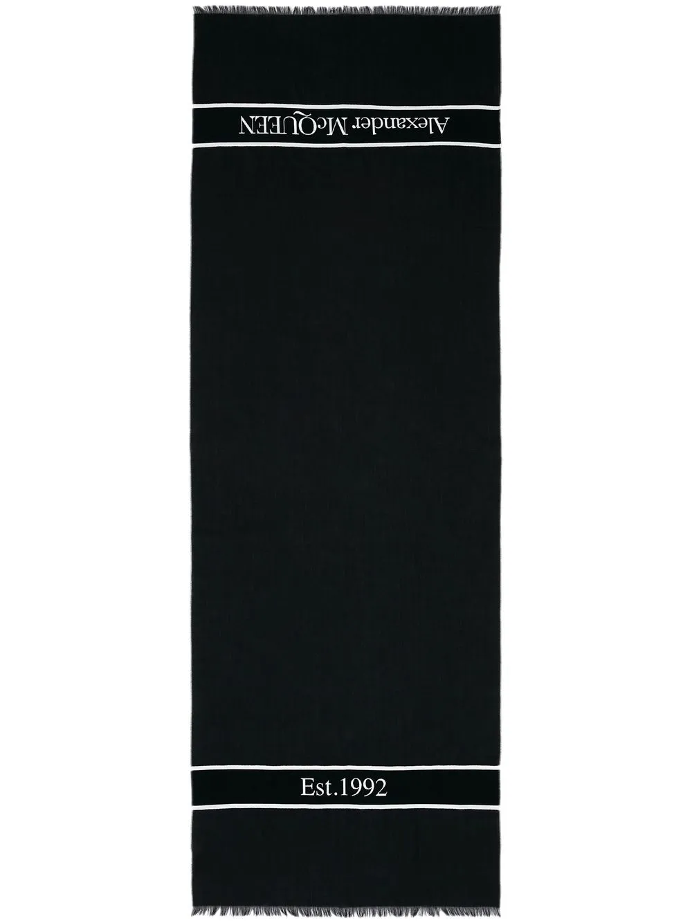 

Alexander McQueen embroidered-logo cotton scarf - Black