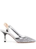 Giambattista Valli 75mm rhinestone-embellished pumps - Silver