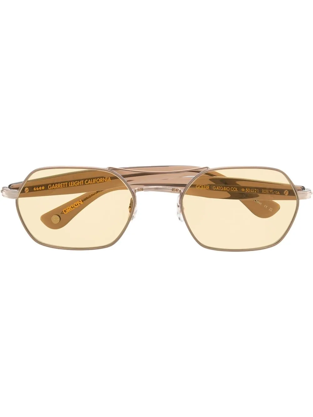 

Garrett Leight tinted double-bridge sunglasses - Brown