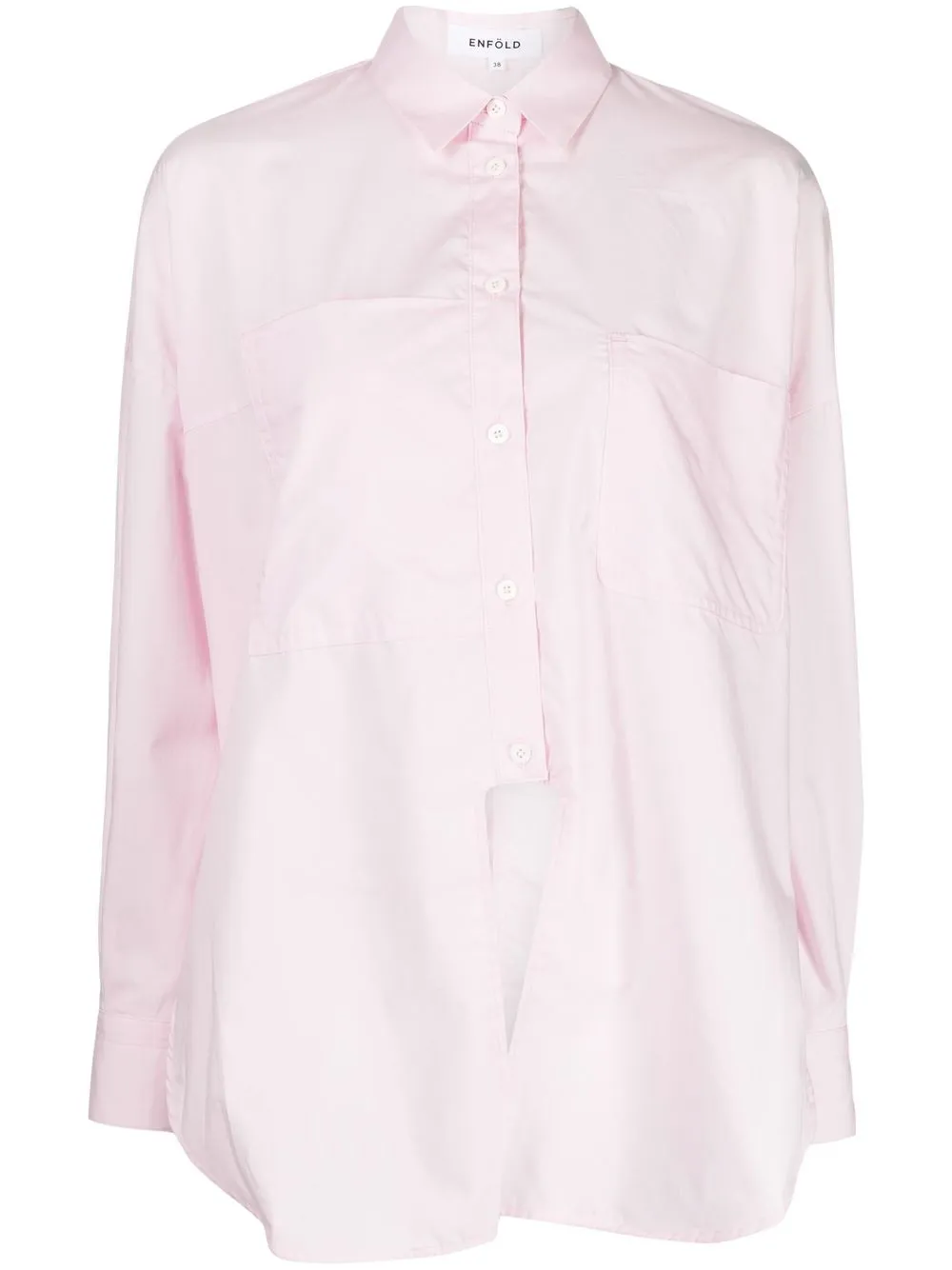 

Enföld asymmetric-design cotton shirt - Pink